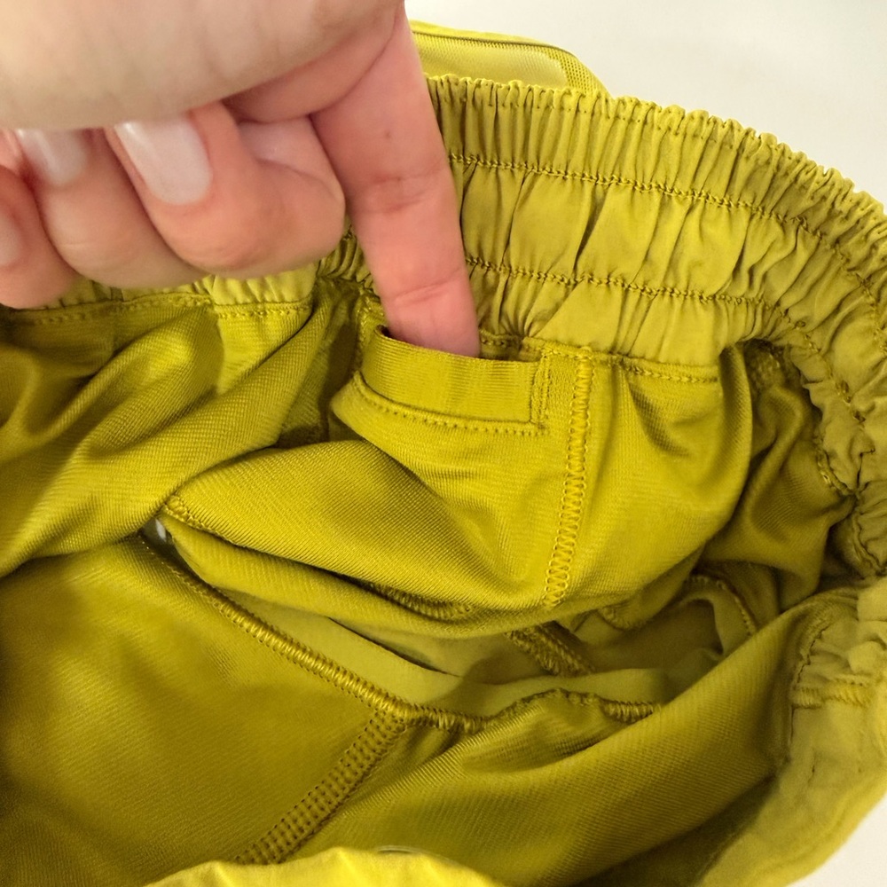 Lululemon Hotty Hot 2.5” Low Rise Shorts | Mustard Yellow Athletic Shorts - Picture 4 of 11